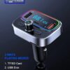 Bluetooth FM Transmitter for Car Wireless Radio Adapter Kit, Hands-Free Calling Dual Microphone, Fast Charging 18W & PD 20W for All Smartphones Audio Players, Supports TF/SD Card and USB Disk - Image 2