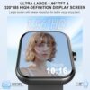 Smart Watch (Answer/Make Calls), 1.96" HD Screen SmartWatch for Men Women 113+ Sport Modes, Fitness Activity Tracker Heart Rate/Sleep Monitor/Pedometer, IP68 Waterproof, Smart Watches for Android iOS - Image 3