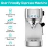 CASABREWS 3700 Essential Espresso Machine 20 Bar, Stainless Steel Cappuccino & Latte Machine with Steam Frother for Home, 49oz Water Tank, Silver - Image 2