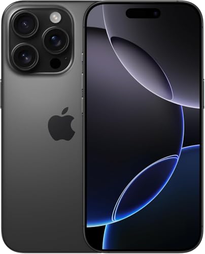 Apple iPhone 16 Pro, US Version, 128GB, Black Titanium - Unlocked (Renewed Premium)