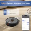 eitton Robot Vacuum and Mop with Self-Emptying,4000Pa LiDAR Robot Vacuum Cleaner,3-in-1 Robotic Vacuums for 45 Days of Cleaning,Hands-Free,No-Go Zones,Perfect for Hard Floors, Carpets, and Pet Hair - Image 5