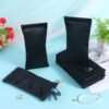 Beebeecraft 8Pcs Velvet Sunglasses Holder Portable Stainless Steel Squeeze Top Eyeglasses Storage Pouches Black Anti-scratch Phone Screen Protector Bags 18x9.5cm - Image 4