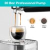 CASABREWS 3700 Essential Espresso Machine 20 Bar, Stainless Steel Cappuccino & Latte Machine with Steam Frother for Home, 49oz Water Tank, Silver - Image 3