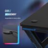 PayLessHere 47 Inch Gaming Desk PC Carbon Fiber Table Ultimate Gamer Workstation with Cup Holder & Headphone Hook for Home Office,Blue (Blue) - Image 6