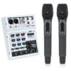 Professional Audio Mixer with Dual Wireless Microphone system set, 4-Channel Mixer, for karaoke, Singing, Amplifier, DJ Mixer, podcast interface, live, MP3, USB sound mixing console (GD Guarda US-88M) - Image 2