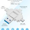 MFi Certified 512GB Photo Stick for iPhone Flash Drive,4 in1 External Storage Thumb Drive for iPhone Photos Videos Contacts Backup,USB C Memory Stick Flash Drives for iPhone/iPad/Android/PC/MAC - Image 3