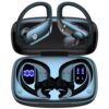 bmani Wireless Earbuds Bluetooth Headphones 48hrs Play Back Sport Earphones with LED Display Over-Ear Buds with Earhooks Built-in Mic Headset for Workout Black