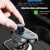 BASERY Radio FM Transmitter Bluetooth5.0, Multifunctional Handsfree Car Kit Adapter with iPhone & Android Cellphone Charger Type C Cable, TF Card, USB Flash Disk MP3 Player for Car (Black) - Image 3