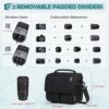 RAINSMORE Camera Bag, DSLR/SLR/Mirrorless Camera Case with Tripod Holder Waterproof Camera Sling Bag Crossbody Camera Bags for Photographers with Rain Cover for Canon/Nikon/Sony/Fuji, Black - Image 3