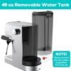 CASABREWS 3700 Essential Espresso Machine 20 Bar, Stainless Steel Cappuccino & Latte Machine with Steam Frother for Home, 49oz Water Tank, Silver - Image 5