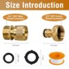 Napredak garden hose quick connector, 3/4 inch GHT male and female thread brass coupler Fittings for water pipe faucet watering device, Easy connect and release adapter, 2 sets - Image 2