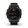 Garmin fenix 7 Solar, adventure smartwatch, with Solar Charging Capabilities, rugged outdoor watch with GPS, touchscreen, health and wellness features, slate gray with black band