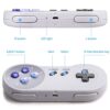 KIWITATA 2 Pack 2.4GHz Wireless Controller for SNES Original Console, Rechargeable Wireless SNES Remote Gamepad Controller for SNES Super Entertainment System Console-7 Pin Connector - Image 3