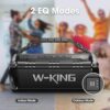 W-KING Bluetooth Speaker, 90W Max Loud Speakers Bluetooth Wireless, IPX6 Waterproof Portable Outdoor Speaker with 50W Deep Bass/2 Powerful Subwoofer/40H/Power Bank/EQ/TF/AUX/NFC for Pool/Party/Travel - Image 5