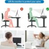 gianotter Computer Monitor Stand Riser, office organizer with Drawer, Office Organizers Storage for Classroom Office Supplies (Pink) - Image 4