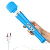 CHARMING 10 Speeds Wired Powerful Handheld Electric Back Massager with Strong Vibration, Personal Therapy Magic Massager for Sports Recovery, Muscle Aches, Body Pain-Blue