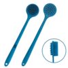 EOT Wellness Bendable Long Handled Silicone Body Brush & Hair Scrubber - Bath Shower Back Brush, Shampoo Hair & Scalp Massager, Back Scrubber for Shower (Blue Sapphire) - Image 2