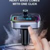 Bluetooth FM Transmitter for Car Wireless Radio Adapter Kit, Hands-Free Calling Dual Microphone, Fast Charging 18W & PD 20W for All Smartphones Audio Players, Supports TF/SD Card and USB Disk - Image 3