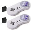 KIWITATA 2 Pack 2.4GHz Wireless Controller for SNES Original Console, Rechargeable Wireless SNES Remote Gamepad Controller for SNES Super Entertainment System Console-7 Pin Connector