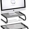 Simple Houseware Mesh Monitor Stand Riser, Black, 2 Pack - Image 2