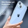 TAURI 3 in 1 for iPhone 14 Case Clear, [Not Yellowing] with 2X Screen Protectors, [Military-Grade Drop Protection] Shockproof Slim 14 Cover 6.1 Inch - Image 5