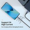 Hrbzo USB C Cable 3-Pack(3ft/6ft/6ft), USB A to USB C Fast Charger Cord Nylon Braided Compatible with 16/15/Plus/Pro/Pro Max，Galaxy S22 S21 A51 S10 S9, and Other USB C Devices-Black - Image 2