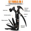 BIIB Gifts for Men, 12 in 1 Hammer Multitool Birthday Gifts for Men, Mens Gifts for Him, Husband, Grandpa, Gifts for Dad Who Have Everything Camping Essentials, Cool Gadgets Camping Survival Tools - Image 2