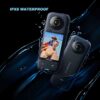 Insta360 X3 - Waterproof 360 Action Camera with 1/2'' 48MP Sensors, 5.7K HDR Video, 72MP Photo, 4K Single-Lens, 2.29'' Touchscreen|Includes Motorcycle Bundle, Selfie Stick, Lens Cap&128GB, Black - Image 4