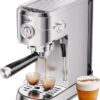 Gevi Commercial Espresso and Coffee Makers, Professional 20 Bar Espresso Maker with Milk Frother, Stainless Steel Expresso Coffee Machines for Home, Compact Cappuccino Machine, Great Gift