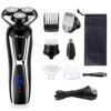 SURKER Electric Shaver Razor Cordless Beard Trimmer for Men Nose Hair Trimmer 3 in 1 Trimmer Grooming Kit Plus 1 Facial Cleansing Brush Waterproof USB Rechargeable Dry Wet - Image 6