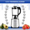 ASH01-S Stainless Steel Blender with Heating, 26000-60000RPM High Speed Food Processors Blender for kitchen, 1200W Glass jar blender with Keep Warm Auto Clean 14 Functions for Nut Milk Smoothies Sauce - Image 5