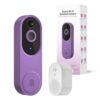 SJCODE Smart Video Doorbell Included Ring Chime, Wide-Angle Lens, Battery Powered, Human Detection, 2 Way Audio, Night Vision, Security Camera Wireless for Indoor/Outdoor Surveillance