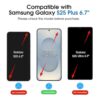amFilm Auto-alignment OneTouch for Samsung Galaxy S25+ Plus 6.7'' Screen Protector + Camera Lens Protector, Tempered Glass, 30 seconds Installation, Bubble Free, Case Friendly, Anti-Scratch [2+2 Pack] - Image 2