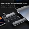 SSK 1TB USB Drive, External SSD Fast 550MB/s 2-in-1 Dual Drive USB Type C+ USB A 3.2 Gen2 Solid State Thumb Drive SSD Stick for iPhone 15/PS4/Android Phone/Tablet/Windows/Mac - Image 3