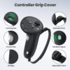 Silicone Cover Compatible with Meta/Oculus Quest 3 Accessories, VR Silicone Face Cover, VR Shell Cover,Touch Controller Grip Case,Camera Lens Protector Set (Black) - Image 4