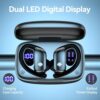 bmani Wireless Earbuds Bluetooth Headphones 48hrs Play Back Sport Earphones with LED Display Over-Ear Buds with Earhooks Built-in Mic Headset for Workout Black - Image 2
