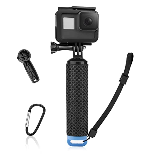 Waterproof Floating Hand Grip Compatible with GoPro Hero 12 11 10 9 8 7 6 5 4 3+ 2 1 Session Black Silver Camera Handler & Handle Mount Accessories Kit for Water Sport and Action Cameras (Green)