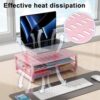 gianotter Computer Monitor Stand Riser, office organizer with Drawer, Office Organizers Storage for Classroom Office Supplies (Pink) - Image 3