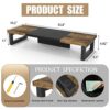 WESTREE Dual Monitor Stand Riser, Wood and Steel Monitor Stand Riser, Computer Monitor Stand for 2 Monitors, Multi-Purpose Desktop Storage Stand for Computer,Laptop,Printer,TV - Image 6