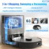 Robot Vacuum and Mop Combo, Self-Emptying, 60-Day Capacity, Schedule, 180mins Runtime, Home Mapping, Wi-Fi/App/Alexa/Remote, Robotic Vacuum Cleaner for Pet, Hard Floors, Carpet - Image 2
