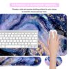Keyboard Mouse Pad Set, Extended Mouse Pad+Keyboard Wrist Rest Support, Memory Foam Ergonomic Easy Typing, 3Pcs (35.4×15.7 in) Desk Pad Set for Home Office Study Game-Purple Marble - Image 4