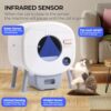 Fsitego Self Cleaning Cat Litter Box: Extra Large Automatic Litter Box for Multiple Cats, Odor-Free, App-Controlled, Ambient Light Waste Disposal - Image 4