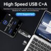 SSK USB Drive 1TB External SSD, No Speed Drop Portable SSD 1000MB/s, USB 3.2 Gen 2 A+C Dual Port External Solid State Hard Drive for iPhone 15/16 Pro, Win, Mac, Android Phone - Image 3