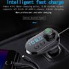 BASERY Radio FM Transmitter Bluetooth5.0, Multifunctional Handsfree Car Kit Adapter with iPhone & Android Cellphone Charger Type C Cable, TF Card, USB Flash Disk MP3 Player for Car (Black) - Image 2