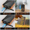 Power Bank Solar Charger,49800mAh Wireless Portable Charger with 4 Built-in Cables,22.5W Fast Charging Battery Pack USB-C in/Output PD+QC3.0 Portable Power Bank for All Cell Phones - Image 5