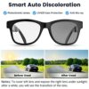 QZTELECTRONIC Smart Bone Conduction Glasses Bluetooth with Open-Ear Headphones, Photochromic Blue Light Blocking Lenses, IPX6 Waterproof, Hands-Free Calls/Music, Ideal Gifts for Dad/Men-Upgraded - Image 3