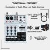 Professional Audio Mixer with Dual Wireless Microphone system set, 4-Channel Mixer, for karaoke, Singing, Amplifier, DJ Mixer, podcast interface, live, MP3, USB sound mixing console (GD Guarda US-88M) - Image 8