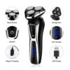 SURKER Electric Shaver Razor Cordless Beard Trimmer for Men Nose Hair Trimmer 3 in 1 Trimmer Grooming Kit Plus 1 Facial Cleansing Brush Waterproof USB Rechargeable Dry Wet - Image 4