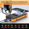 Power Bank Solar Charger,49800mAh Wireless Portable Charger with 4 Built-in Cables,22.5W Fast Charging Battery Pack USB-C in/Output PD+QC3.0 Portable Power Bank for All Cell Phones - Image 3