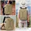 TORIBIO Hardshell Camera Backpack for DSLR/SLR Mirrorless Camera, Professional Photography Waterproof Camera Case for Canon/Nikon/Sony with Tripod Holder & Laptop Compartment, Khaki - Image 6